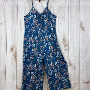 Anrabess Jumpsuit Boho Loose Casual Summer Style Loose Fit Relaxed Blue Size XL